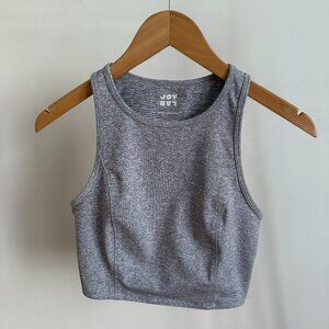 CROPPED WORKOUT TANK TOP WITH CUTOUT TARGET/JOYLAB S GREY STRIPED